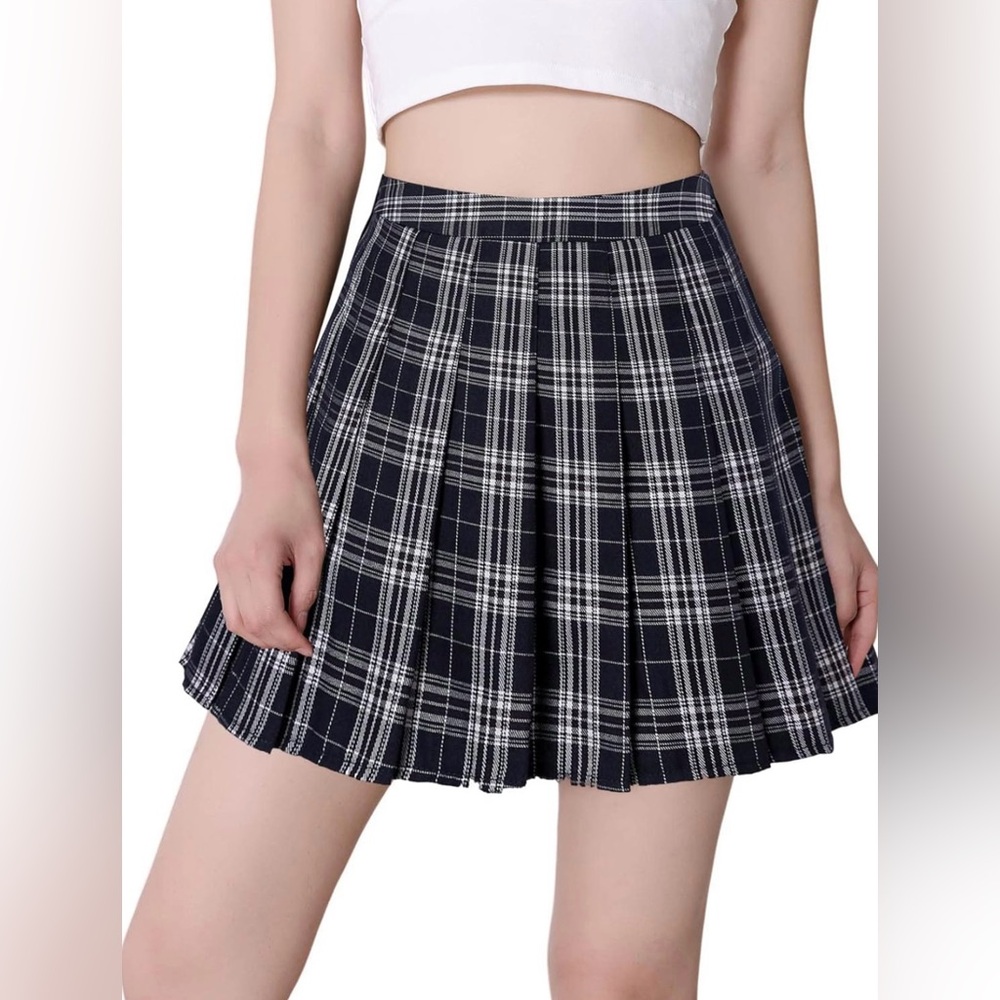 Women Girls Short High Waist Pleated Skater Tennis Skirt
